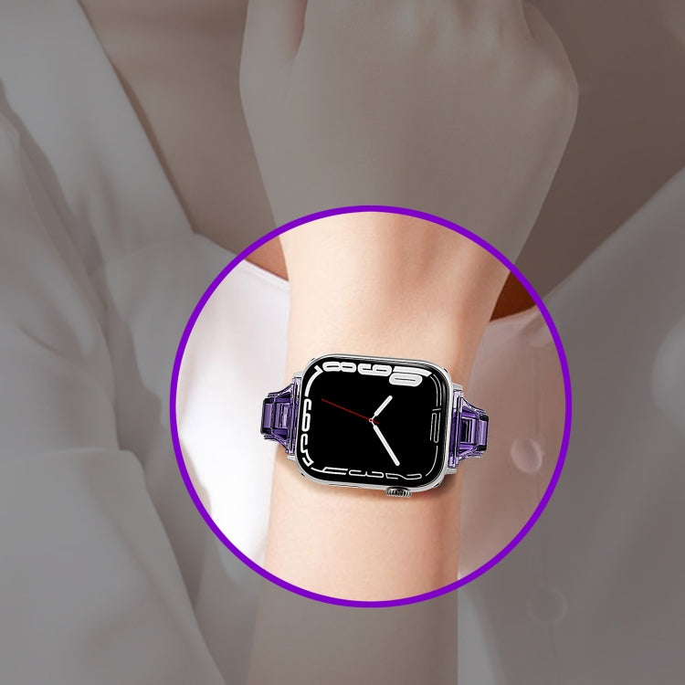 For Apple Watch 8 41mm Cube Airbag Clear TPU Watch Band(Blue) - Watch Bands by PMC Jewellery | Online Shopping South Africa | PMC Jewellery