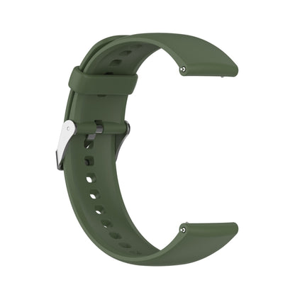 For Huawei Watch 4 / Watch 4 Pro Solid Color Silicone Stainless Steel Silver Buckle Watch Band(Dark Green) - Watch Bands by PMC Jewellery | Online Shopping South Africa | PMC Jewellery