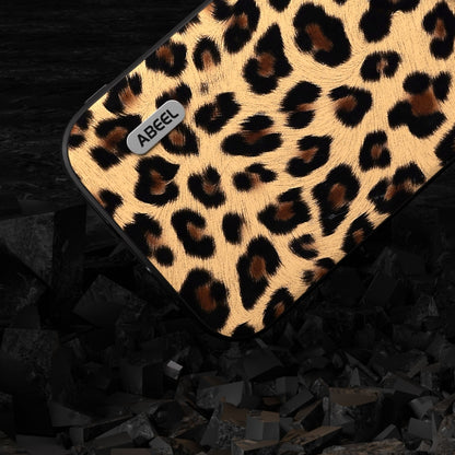 For iPhone 15 Pro ABEEL Black Edge Leopard Phone Case(Leopard Print) - iPhone 15 Pro Cases by PMC Jewellery | Online Shopping South Africa | PMC Jewellery