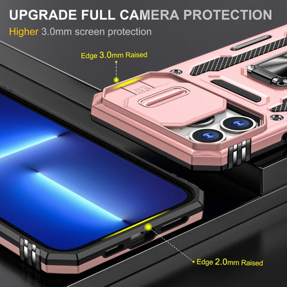 For iPhone 15 Pro Max Armor PC + TPU Camera Shield Phone Case(Rose Gold) - iPhone 15 Pro Max Cases by PMC Jewellery | Online Shopping South Africa | PMC Jewellery