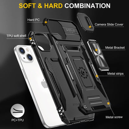 For iPhone 15 Plus Armor PC + TPU Camera Shield Phone Case(Black) - iPhone 15 Plus Cases by PMC Jewellery | Online Shopping South Africa | PMC Jewellery