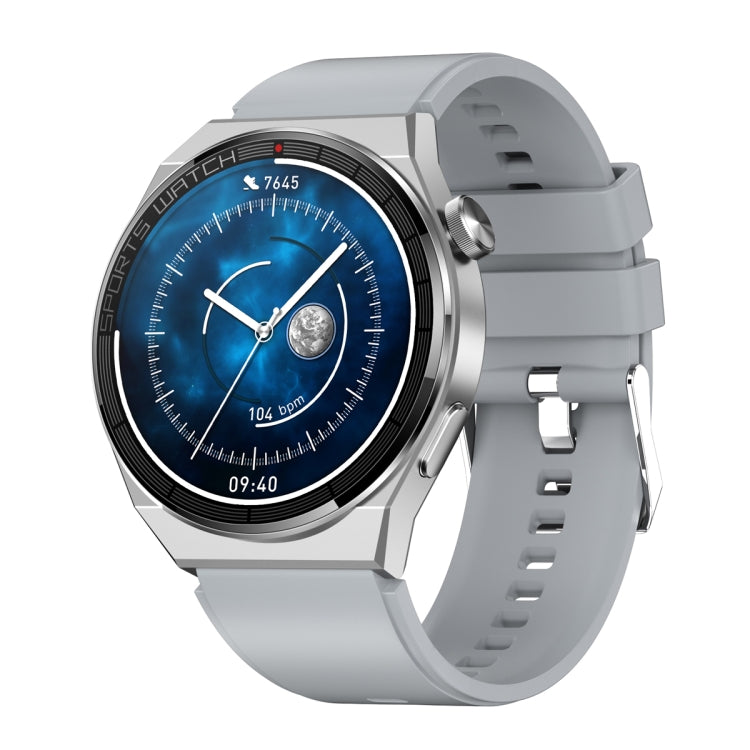 KT62 1.36 inch TFT Round Screen Smart Watch Supports Bluetooth Call/Blood Oxygen Monitoring, Strap:Silicone Strap(Silver) - Smart Watches by PMC TechLife | Online Shopping South Africa | PMC TechLife