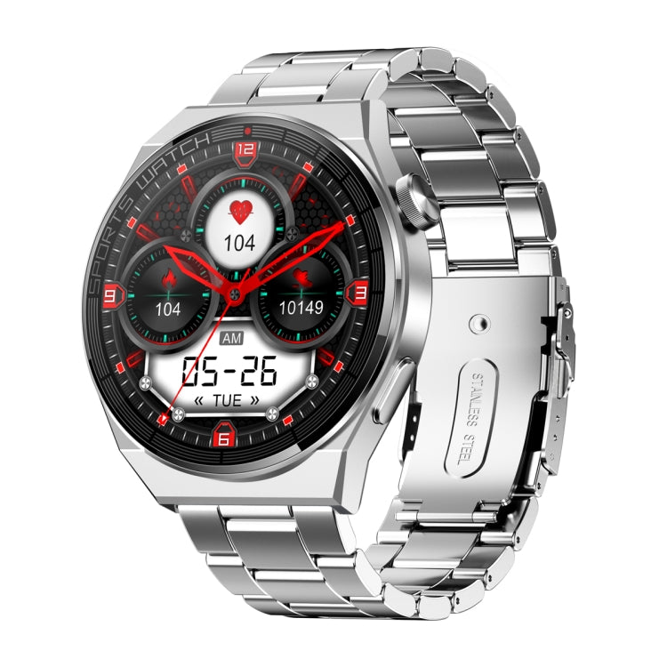 KT62 1.36 inch TFT Round Screen Smart Watch Supports Bluetooth Call/Blood Oxygen Monitoring, Strap:Steel Strap(Silver) - Smart Watches by PMC Jewellery | Online Shopping South Africa | PMC Jewellery