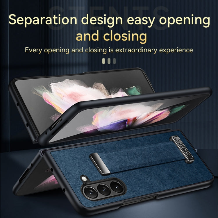 For Samsung Galaxy Z Fold5 SULADA PC + Leather Texture Skin Feel Shockproof Phone Case(Black) - Galaxy Z Fold5 Cases by SULADA | Online Shopping South Africa | PMC Jewellery