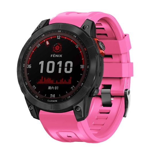 Compatible with Garmin Compatible witherunner 965 / 955 / 945 / 935 Screw Black Steel Buckle Silicone Watch Band(Pink) - Watch Bands by PMC Jewellery | Online Shopping South Africa | PMC Jewellery | Buy Now Pay Later Mobicred