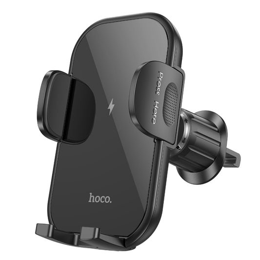 hoco HW4 Journey Wireless Fast Charging Air Outlet Car Holder(Black) - Wireless Charger Holders by hoco | Online Shopping South Africa | PMC Jewellery