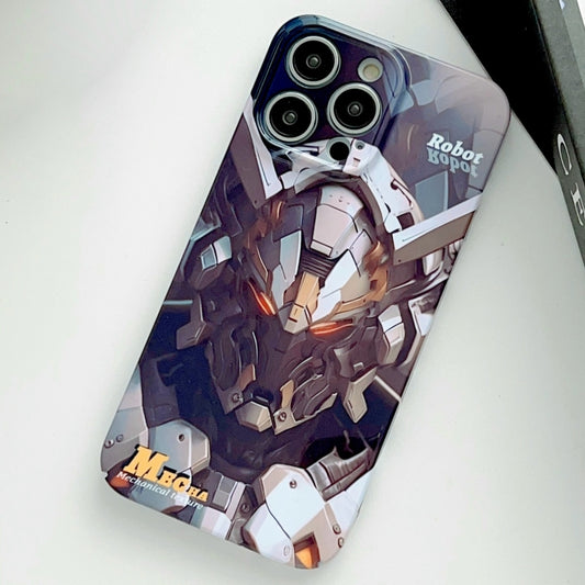 For iPhone 13 Pro Max Painted Pattern Precise Hole PC Phone Case(Grey Robot) - iPhone 13 Pro Max Cases by PMC Jewellery | Online Shopping South Africa | PMC Jewellery