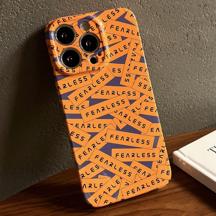 For iPhone 12 Pro Max Painted Pattern Precise Hole PC Phone Case(Orange Label) - iPhone 12 Pro Max Cases by PMC Jewellery | Online Shopping South Africa | PMC Jewellery