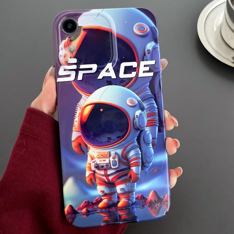 For iPhone XR Painted Pattern Precise Hole PC Phone Case(Orange White Astronaut) - free shipping - PMC TechLife - Order now!