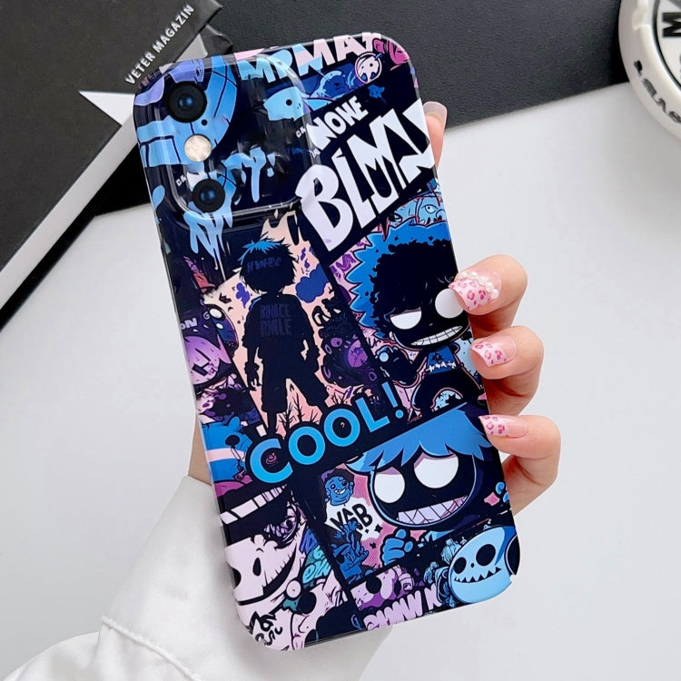For iPhone XS Max Painted Pattern Precise Hole PC Phone Case(Purple Comics) - More iPhone Cases by PMC TechLife | Online Shopping South Africa | PMC TechLife