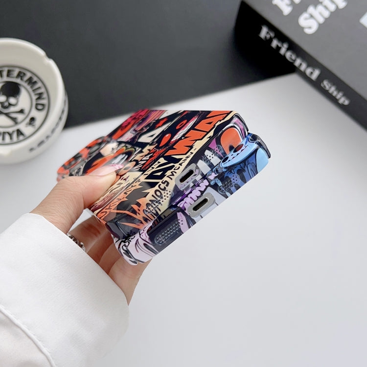 For iPhone 15 Painted Pattern Precise Hole PC Phone Case(Orange White Astronaut) - iPhone 15 Cases by PMC TechLife | Online Shopping South Africa | PMC TechLife