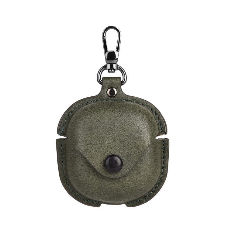 For Samsung Galaxy Buds Live / Pro Leather TWS Earphone Protective Case with Hook(Green) - Samsung Earphone Case by PMC TechLife | Online Shopping South Africa | PMC TechLife