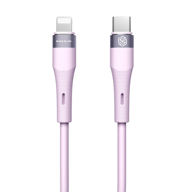 Nillkin 2.4A USB-C/Type-C to 8 Pin Silicone Data Cable, Length: 1.2m(Purple) - 2 in 1 Cable by NILLKIN | Online Shopping South Africa | PMC Jewellery