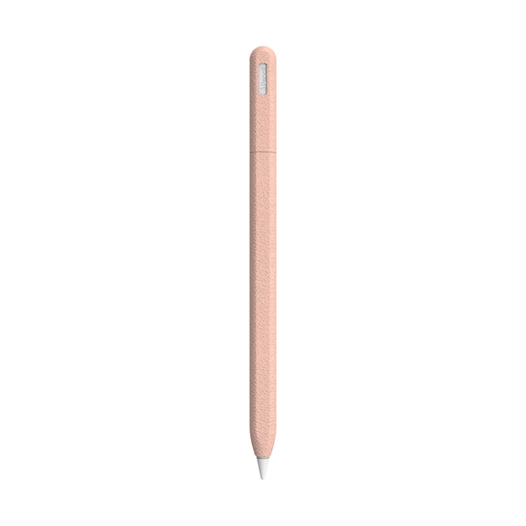 For Apple Pencil 2 LOVE MEI Frosted Leather Texture Silicone Protective Pen Case(Pink) - Pencil Accessories by LOVE MEI | Online Shopping South Africa | PMC Jewellery