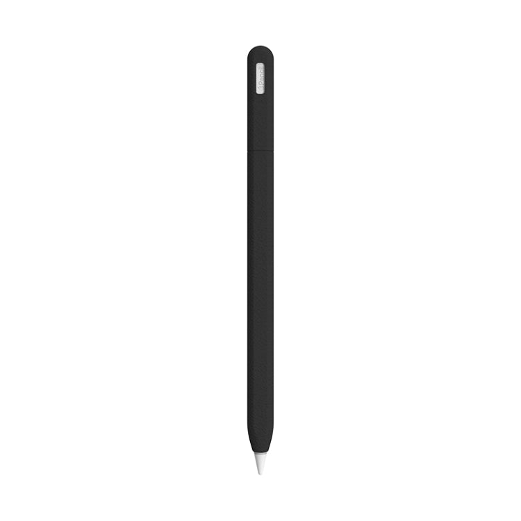 For Apple Pencil 2 LOVE MEI Frosted Leather Texture Silicone Protective Pen Case(Black) - Pencil Accessories by LOVE MEI | Online Shopping South Africa | PMC Jewellery