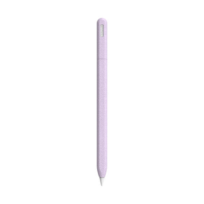 For Apple Pencil 2 LOVE MEI Frosted Leather Texture Silicone Protective Pen Case(Purple) - Pencil Accessories by LOVE MEI | Online Shopping South Africa | PMC Jewellery