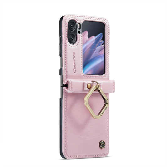 For OPPO Find N2 Flip CaseMe 003 Crazy Horse Texture Leather Phone Case with Ring Holder(Rose Gold) - OPPO Cases by CaseMe | Online Shopping South Africa | PMC Jewellery | Buy Now Pay Later Mobicred