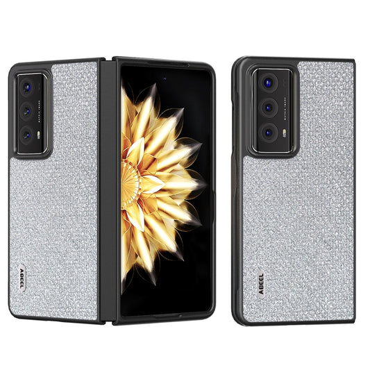 For Honor Magic V2 ABEEL Diamond Series Black Edge Phone Case(Silver) - Honor Cases by PMC Jewellery | Online Shopping South Africa | PMC Jewellery