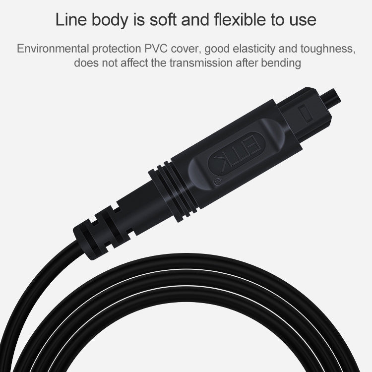 1m EMK OD4.0mm Square Port to Square Port Digital Audio Speaker Optical Fiber Connecting Cable(Black) - free shipping - PMC TechLife - Order now!