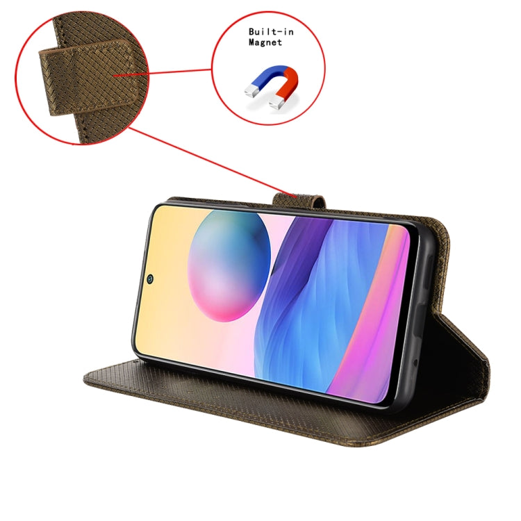 For Ulefone Note 16 Pro Diamond Texture Leather Phone Case(Brown) - free shipping - PMC TechLife - Order now!