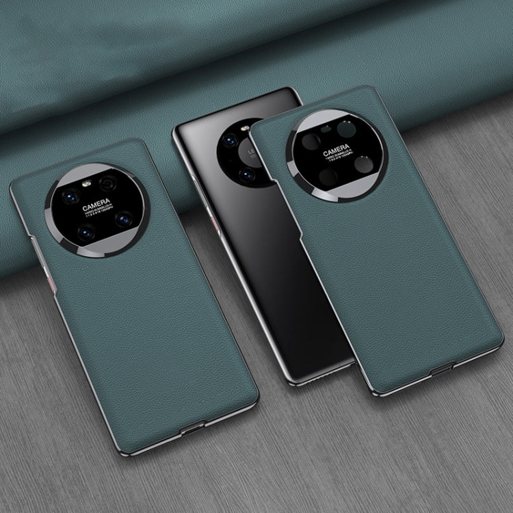 For Huawei Mate 40 GKK Electroplating Leather Surface Phone Case(Cyan) - Huawei Cases by GKK | Online Shopping South Africa | PMC TechLife