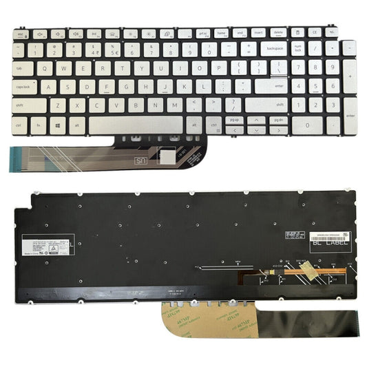 For Dell Inspiron 15 7590 / 7791 / 5584 US Version Backlight Laptop Keyboard(Silver) - Dell Spare Parts by PMC Jewellery | Online Shopping South Africa | PMC Jewellery