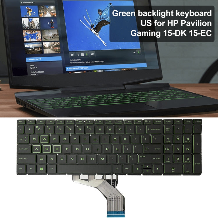 For HP Pavilion Gaming 15-DK US Version Laptop Backlight Keyboard(Green) - HP Spare Parts by PMC Jewellery | Online Shopping South Africa | PMC Jewellery