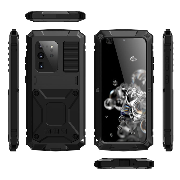 For Samsung Galaxy S20 Plus R-JUST Waterproof Shockproof Dustproof Metal + Silicone Protective Case(Black) - Galaxy Phone Cases by R-JUST | Online Shopping South Africa | PMC Jewellery | Buy Now Pay Later Mobicred