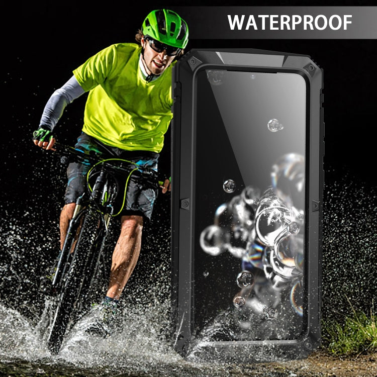 For Samsung Galaxy S20 Plus R-JUST Waterproof Shockproof Dustproof Metal + Silicone Protective Case(Black) - Galaxy Phone Cases by R-JUST | Online Shopping South Africa | PMC Jewellery | Buy Now Pay Later Mobicred