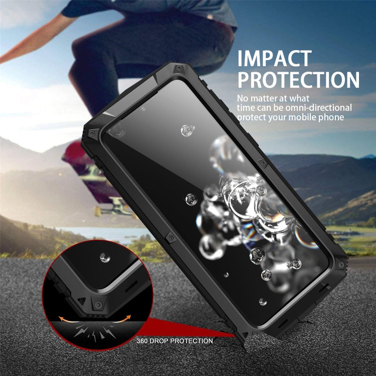 For Samsung Galaxy S20 Ultra R-JUST Waterproof Shockproof Dustproof Metal + Silicone Protective Case(Black) - Galaxy Phone Cases by R-JUST | Online Shopping South Africa | PMC TechLife | Buy Now Pay Later Mobicred