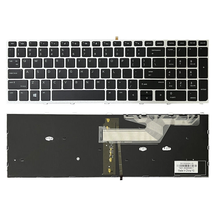 For HP ProBook 650 G4 Silver Frame US Version Laptop Backlight Keyboard - HP Spare Parts by PMC Jewellery | Online Shopping South Africa | PMC Jewellery