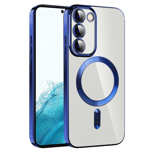 For Samsung Galaxy S22 5G CD Texture Plating TPU MagSafe Phone Case with Lens Film(Royal Blue) - Galaxy S22 5G Cases by PMC Jewellery | Online Shopping South Africa | PMC Jewellery