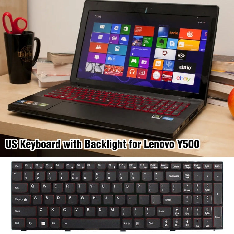 For Lenovo IBM Y500 / Y500N / Y510P / Y590 US Version Backlight Laptop Keyboard with Frame - Lenovo Spare Parts by PMC TechLife | Online Shopping South Africa | PMC TechLife