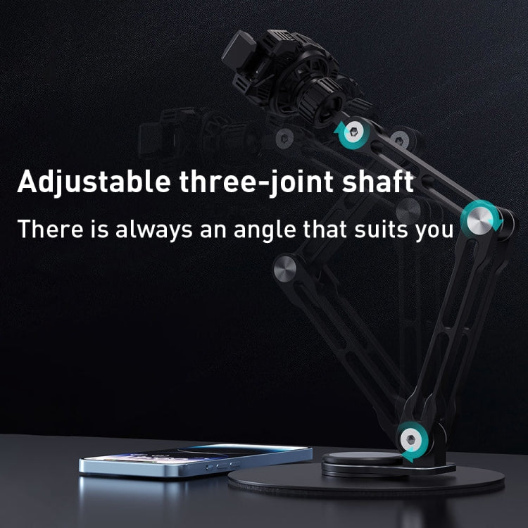 R-JUST HZ43 Cooling Rotating Live Phone Holder(Black) - Desktop Holder by R-JUST | Online Shopping South Africa | PMC TechLife | Buy Now Pay Later Mobicred