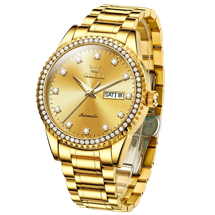 OLEVS 7003 Men Multifunctional Waterproof Mechanical Watch(Gold) - Metal Strap Watches by OLEVS | Online Shopping South Africa | PMC Jewellery