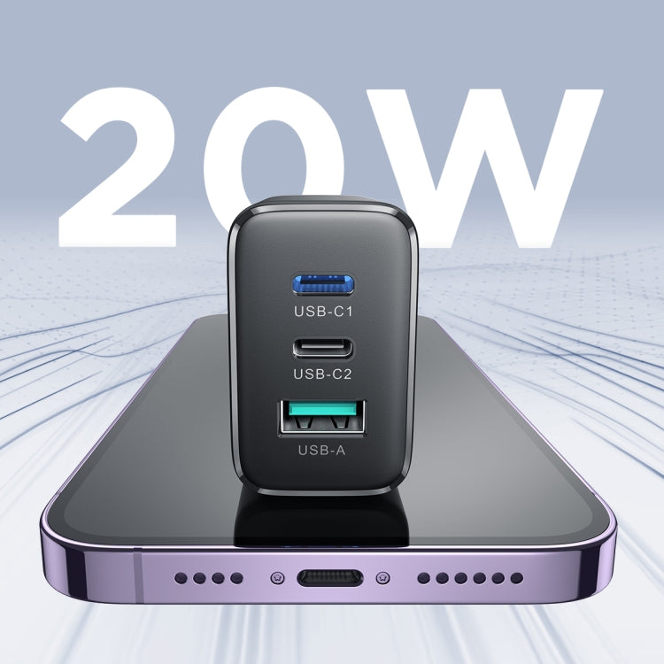 JOYRO0M JR-TCF10 32W Dual USB-C/Type-C+USB Fast Charger, Plug:UK Plug(Black) - USB Charger by JOYROOM | Online Shopping South Africa | PMC TechLife