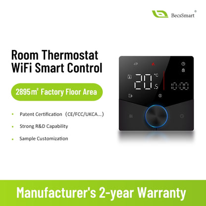 BHT-009GCLW Boiler Heating WiFi Smart Home LED Thermostat(Black) - Thermostat & Thermometer by PMC Jewellery | Online Shopping South Africa | PMC Jewellery