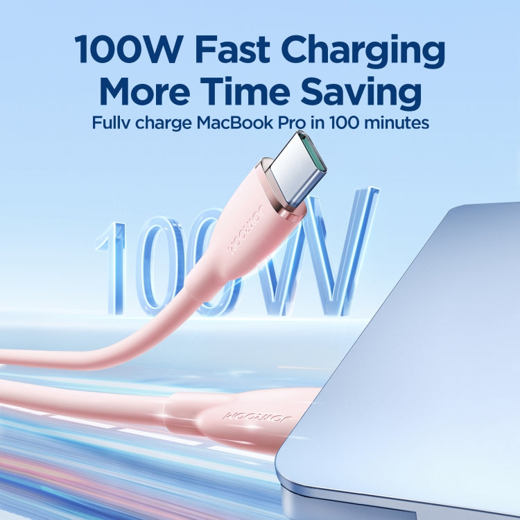JOYROOM SA29-CC5 100W USB-C/Type-C to USB-C/Type-C Liquid Silicone Fast Charging Data Cable, Length: 1.2m(Pink) - USB-C & Type-C Cable by JOYROOM | Online Shopping South Africa | PMC Jewellery
