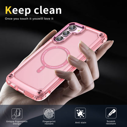 For Samsung Galaxy S22+ 5G Skin Feel TPU + PC MagSafe Magnetic Phone Case(Transparent Pink) - Galaxy S22+ 5G Cases by PMC Jewellery | Online Shopping South Africa | PMC Jewellery | Buy Now Pay Later Mobicred