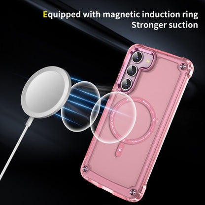 For Samsung Galaxy S22+ 5G Skin Feel TPU + PC MagSafe Magnetic Phone Case(Transparent Pink) - Galaxy S22+ 5G Cases by PMC Jewellery | Online Shopping South Africa | PMC Jewellery | Buy Now Pay Later Mobicred