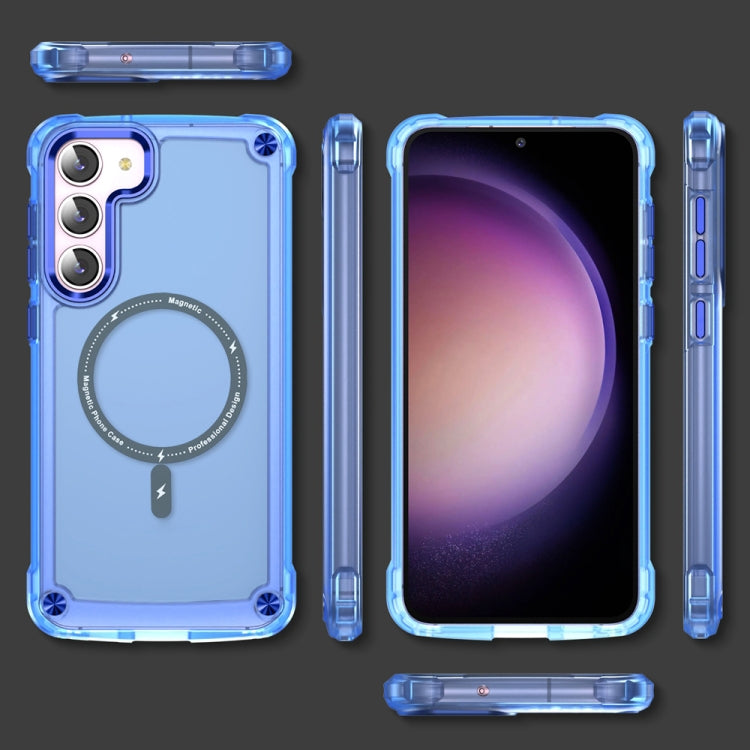 For Samsung Galaxy S22+ 5G Skin Feel TPU + PC MagSafe Magnetic Phone Case(Transparent Blue) - Galaxy S22+ 5G Cases by PMC Jewellery | Online Shopping South Africa | PMC Jewellery | Buy Now Pay Later Mobicred