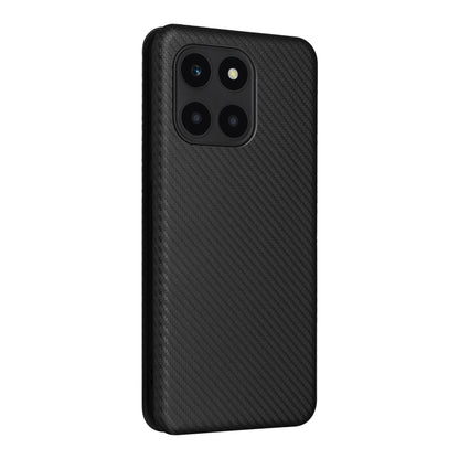 For Honor X6a 4G Carbon Fiber Texture Flip Leather Phone Case(Black) - Honor Cases by PMC Jewellery | Online Shopping South Africa | PMC Jewellery | Buy Now Pay Later Mobicred