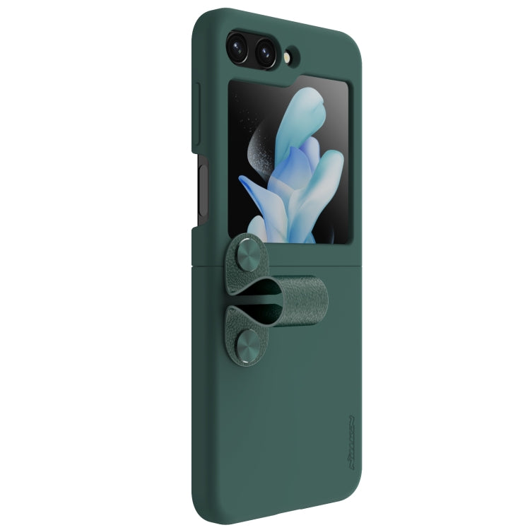 For Samsung Galaxy Z Flip5 NILLKIN Skin Feel Liquid Silicone Phone Case With Finger Strap(Green) - Galaxy Z Flip5 Cases by NILLKIN | Online Shopping South Africa | PMC Jewellery | Buy Now Pay Later Mobicred