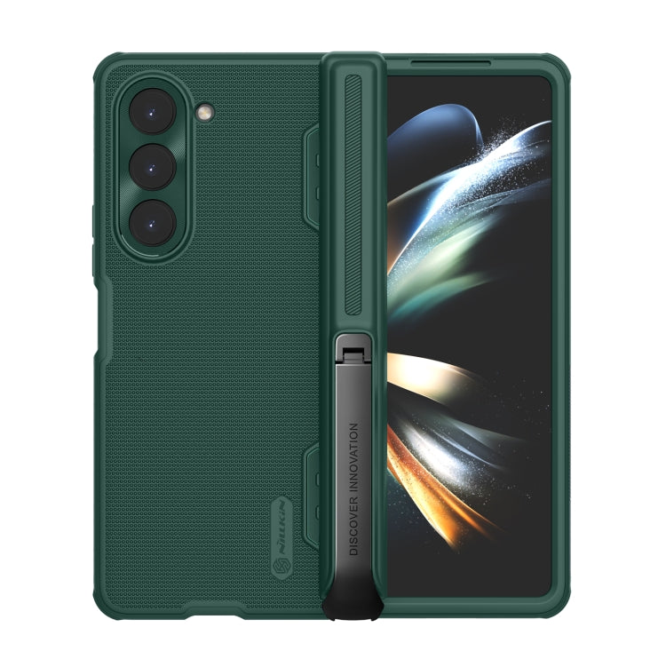 For Samsung Galaxy Z Fold5 NILLKIN Frosted Fold PC + TPU Phone Case with Holder(Green) - Galaxy Z Fold5 Cases by NILLKIN | Online Shopping South Africa | PMC Jewellery | Buy Now Pay Later Mobicred