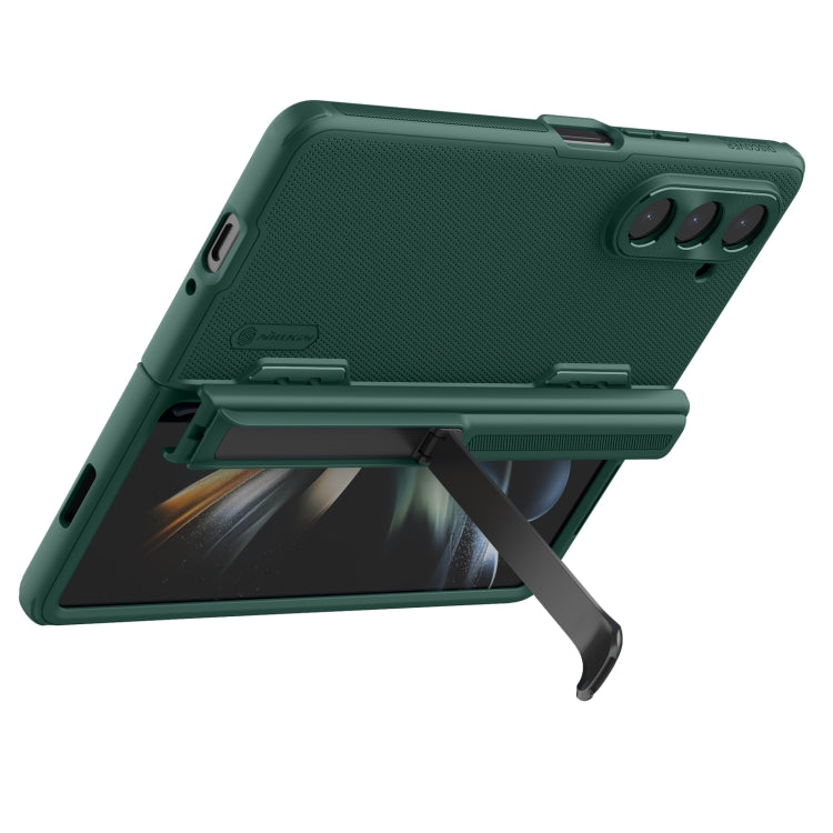 For Samsung Galaxy Z Fold5 NILLKIN Frosted Fold PC + TPU Phone Case with Holder(Green) - Galaxy Z Fold5 Cases by NILLKIN | Online Shopping South Africa | PMC Jewellery | Buy Now Pay Later Mobicred