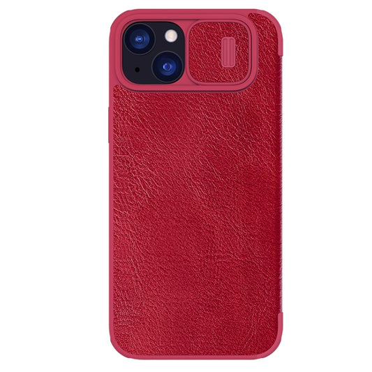 For iPhone 15 Plus NILLKIN QIN Series Pro Sliding Camera Cover Design Leather Phone Case(Red) - iPhone 15 Plus Cases by NILLKIN | Online Shopping South Africa | PMC Jewellery | Buy Now Pay Later Mobicred