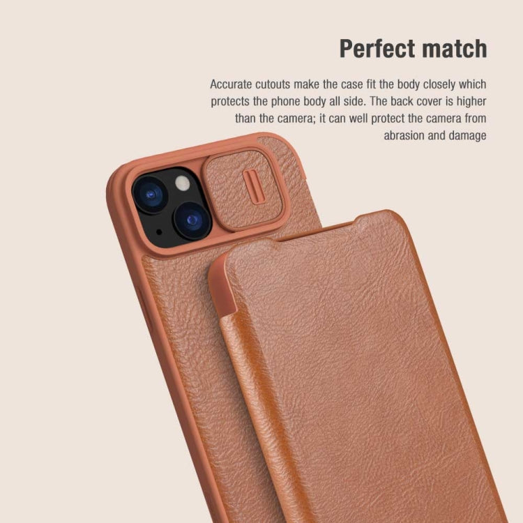 For iPhone 15 Plus NILLKIN QIN Series Pro Sliding Camera Cover Design Leather Phone Case(Black) - iPhone 15 Plus Cases by NILLKIN | Online Shopping South Africa | PMC Jewellery