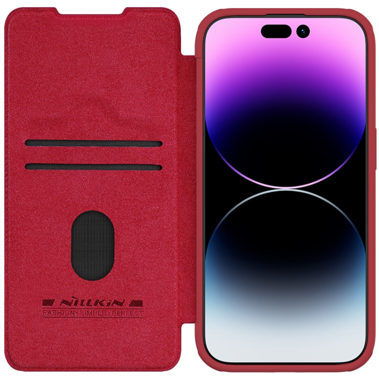 For iPhone 15 Pro NILLKIN QIN Series Pro Sliding Camera Cover Design Leather Phone Case(Red) - iPhone 15 Pro Cases by NILLKIN | Online Shopping South Africa | PMC Jewellery