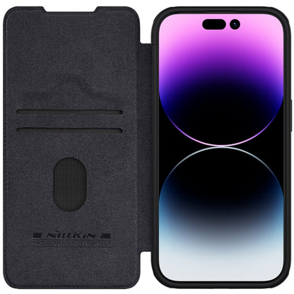 For iPhone 15 Pro Max NILLKIN QIN Series Pro Sliding Camera Cover Design Leather Phone Case(Black) - iPhone 15 Pro Max Cases by NILLKIN | Online Shopping South Africa | PMC Jewellery | Buy Now Pay Later Mobicred