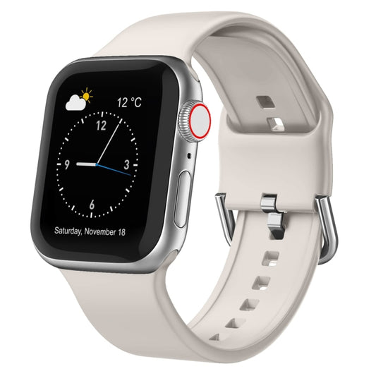 For Apple Watch SE 2022 40mm Pin Buckle Silicone Watch Band(Starlight) - Watch Bands by PMC Jewellery | Online Shopping South Africa | PMC Jewellery